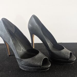 Charles David Black Peep-Toe Heels